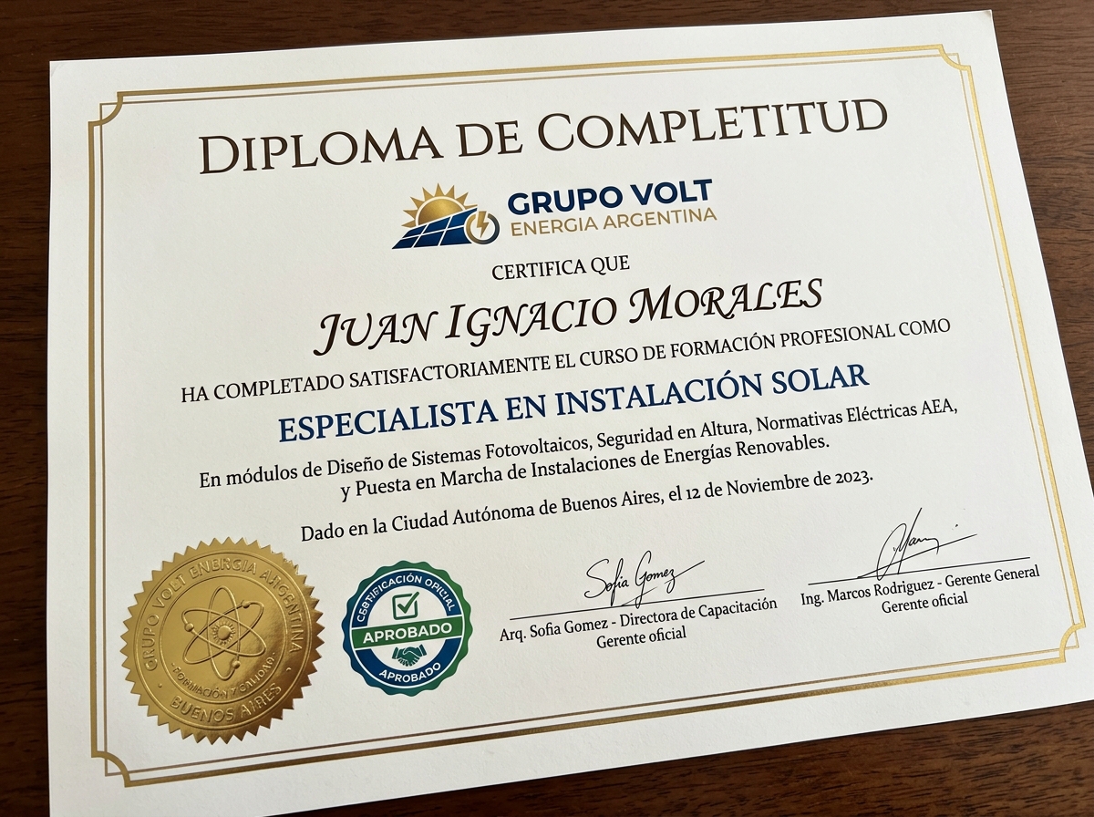 Certificado Oficial de Grupo Volt